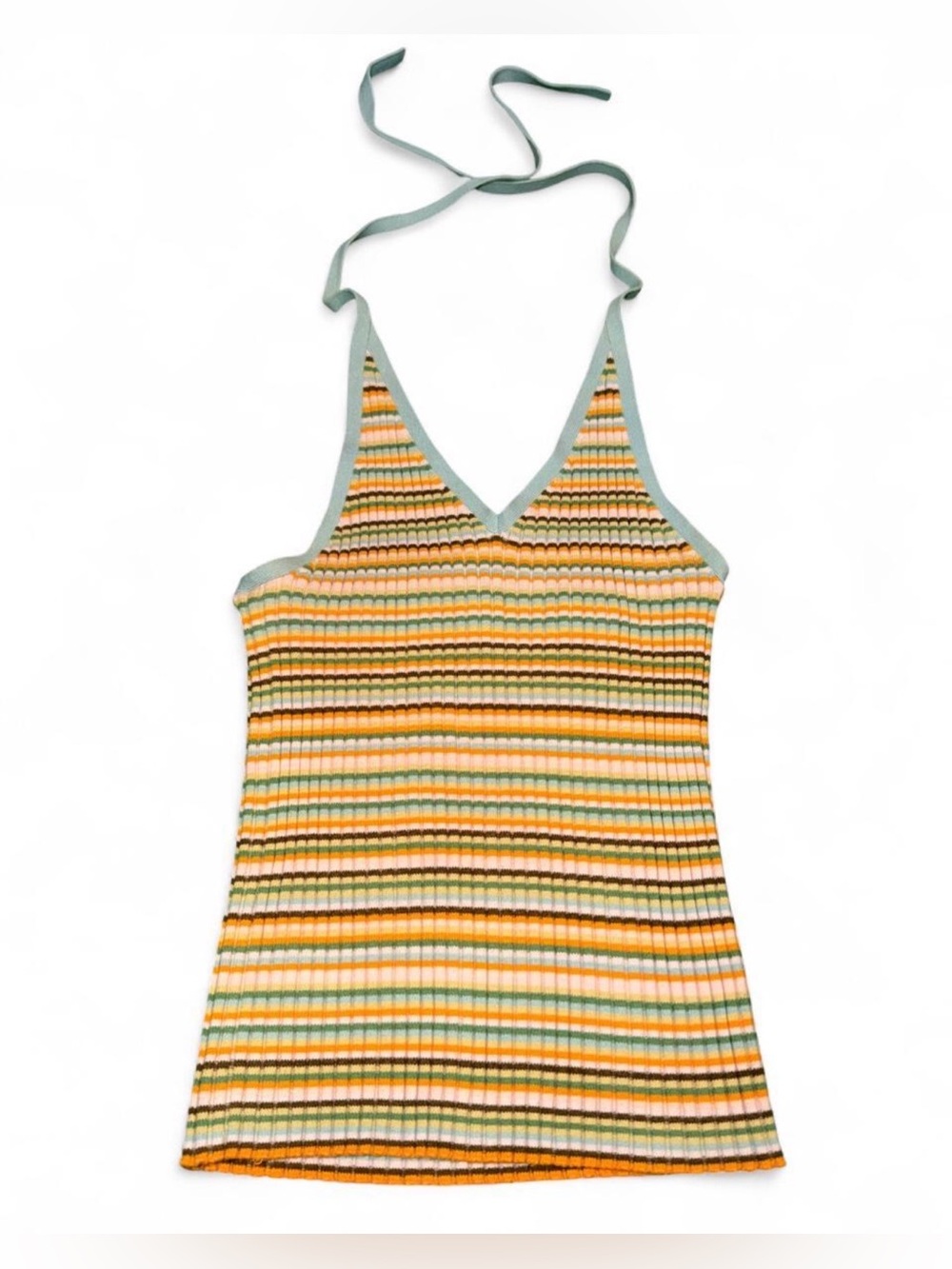 Old Navy Striped Halter in Yellow, Green & Orange